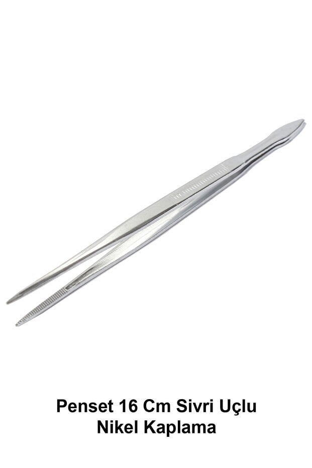 Penset 16 Cm Sivri Uçlu - Nikel Kaplama