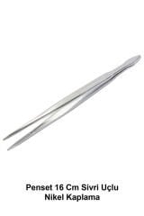 Penset 16 Cm Sivri Uçlu - Nikel Kaplama