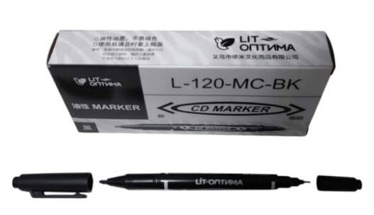 Asedat Kalemi Siyah - 1 mm - 0.4 mm Çift Taraflı Cam Kalemi