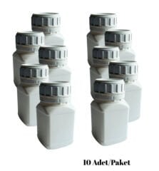 Numune Şişe 250 ml Kare Beyaz Kilitli Plastik 10 Adet Yüksek Kalite HDPE Tarım Şişe