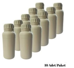 Numune Şişe 500 ml Yuvarlak Beyaz Plastik Kilitli 10 Adet Yüksek Kalite HDPE Tarım Şişe