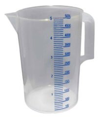 Plastik Beher 5 Litre - Mavi Skala Ölçü Kabı