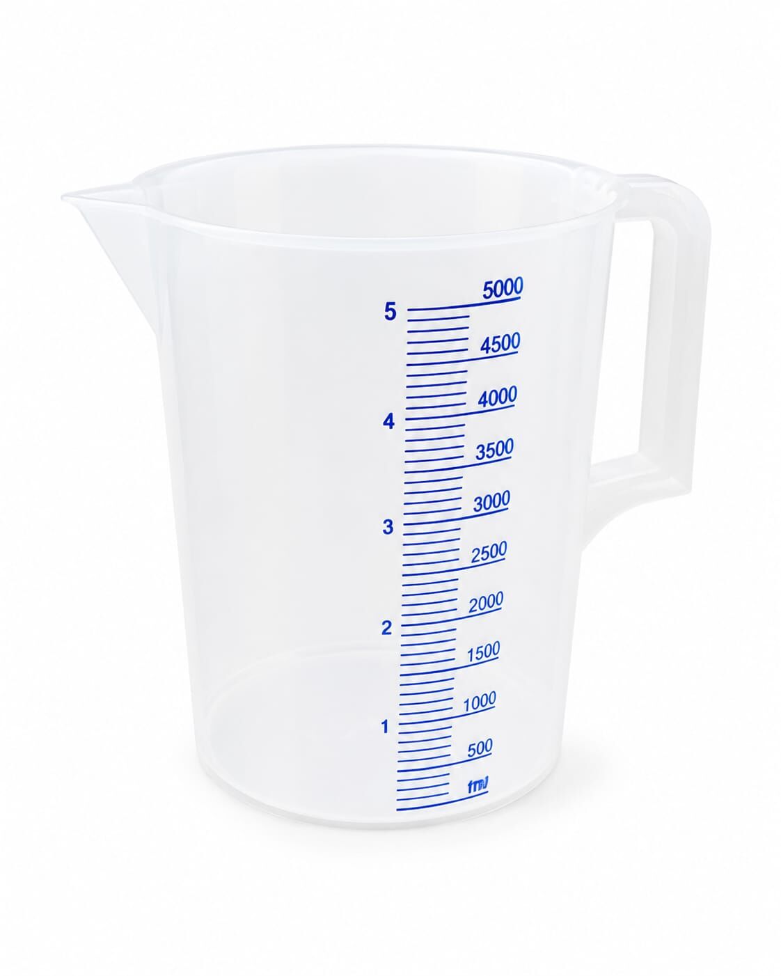 Plastik Beher 5 Litre - Mavi Skala Ölçü Kabı