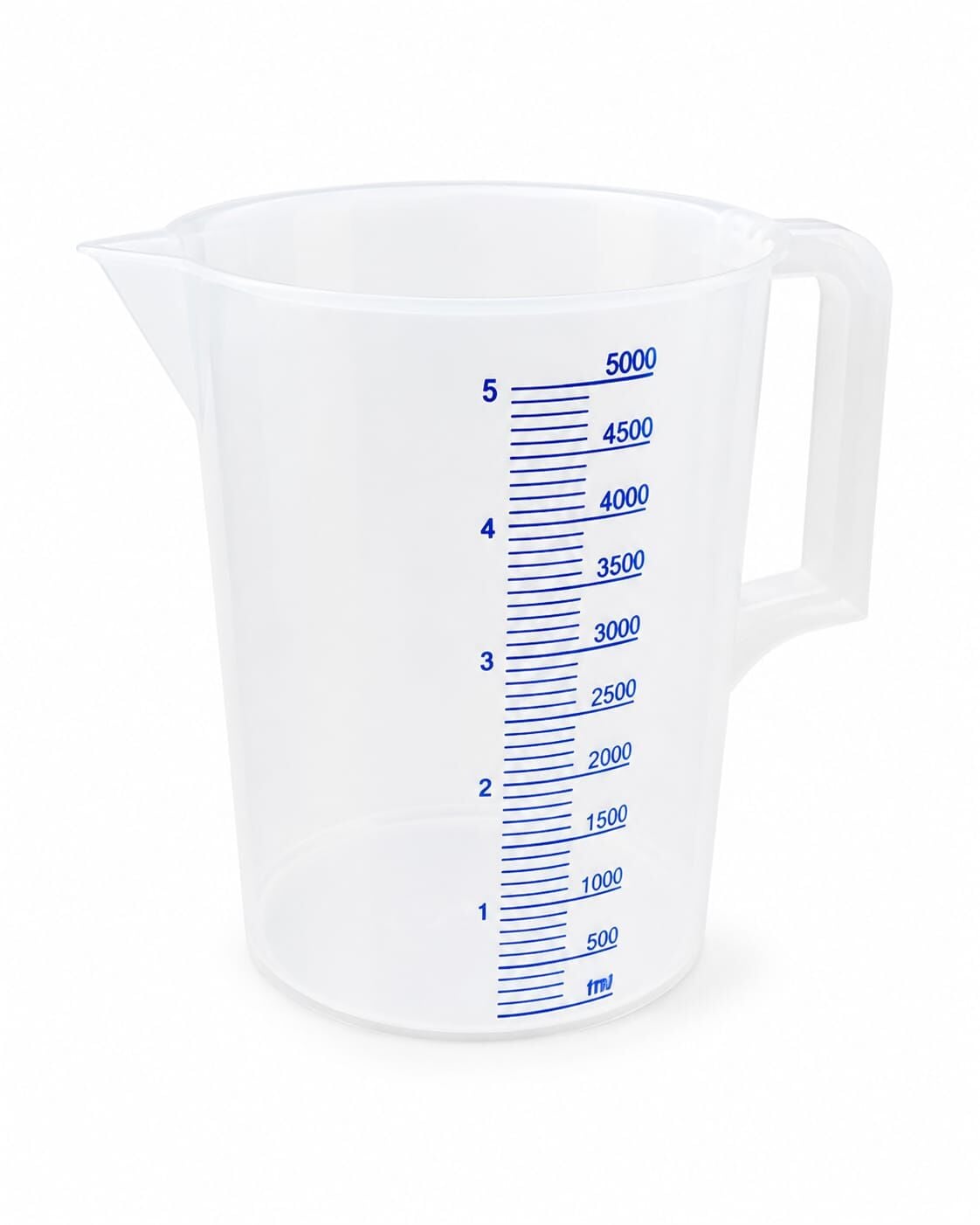 Plastik Beher 5 Litre - Mavi Skala Ölçü Kabı