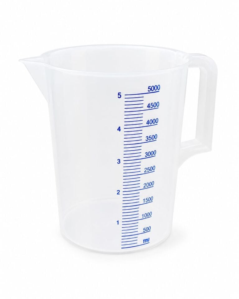 Plastik Beher 5 Litre - Mavi Skala Ölçü Kabı