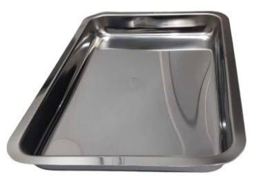Numune Tepsisi 38X26 cm Paslanmaz Çelik Taşıma Tepsisi