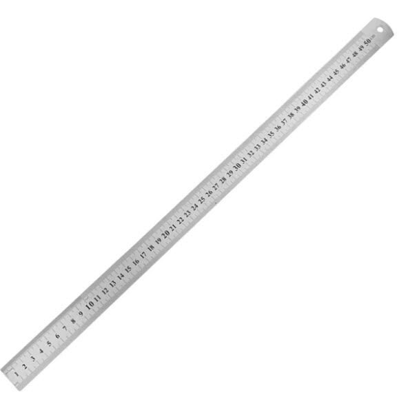 Çelik Cetvel Çift Taraflı 50 cm Paslanmaz Çelik