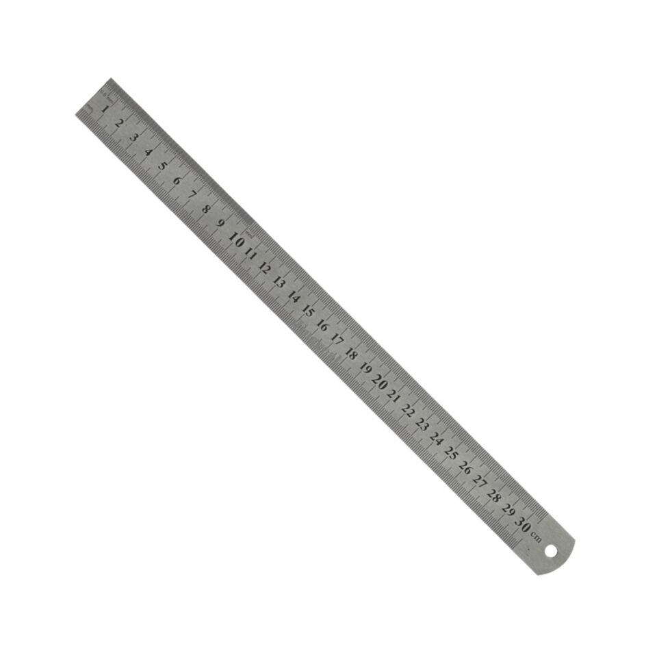 Metal Cetvel 30 cm Paslanmaz Çelik Çift Taraflı
