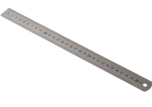 Metal Cetvel 30 cm Paslanmaz Çelik Çift Taraflı