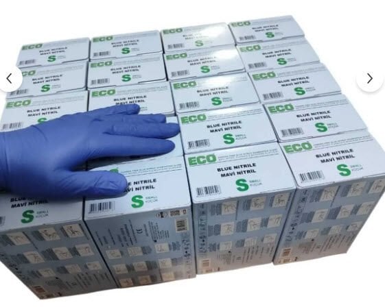 Nitril Muayene Eldiveni Mavi L BEDEN 20 Paket / Koli