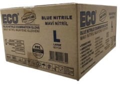 Nitril Muayene Eldiveni Mavi L BEDEN 20 Paket / Koli