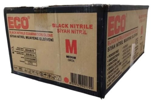 Nitril Eldiven Siyah – M- 20 Paket/Koli
