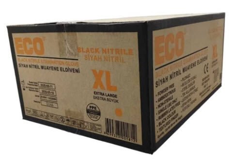 Nitril Eldiven Siyah – X-Large XL - 20 Paket/Koli