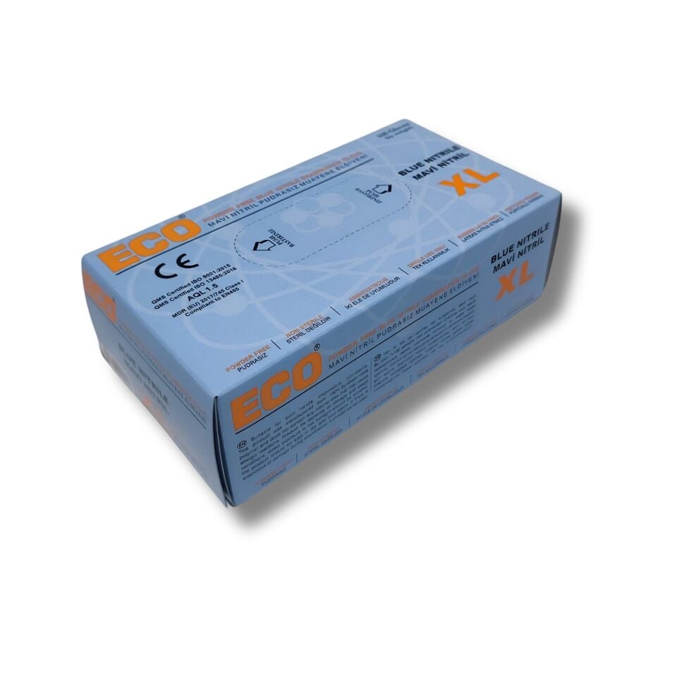 ECO Mavi Nitril Eldiven pudrasız  X-Large (XL) 100'lü Paket