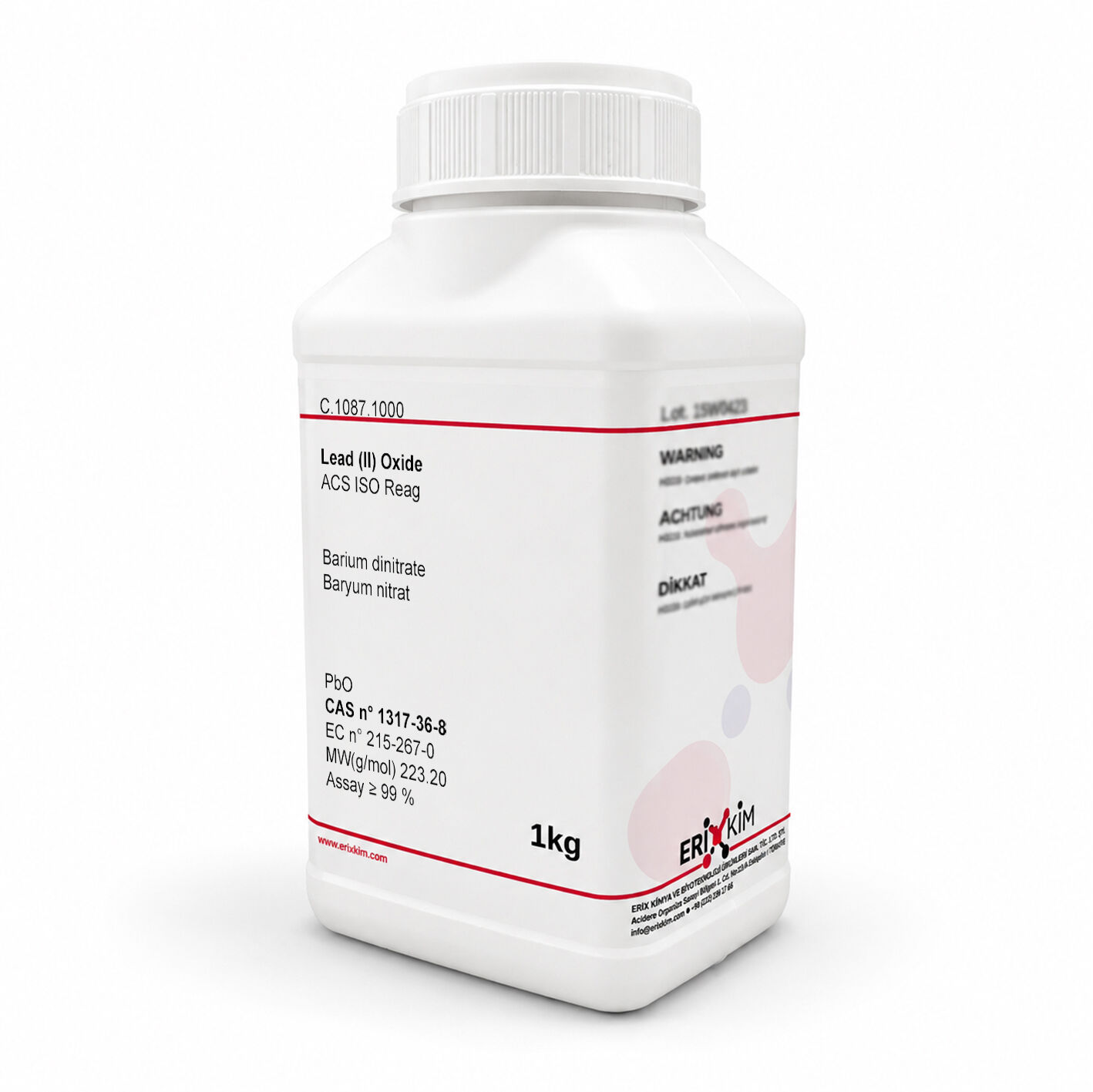 Kurşun Oksit Mürdesenk 1 Kg - Lead II Oxide