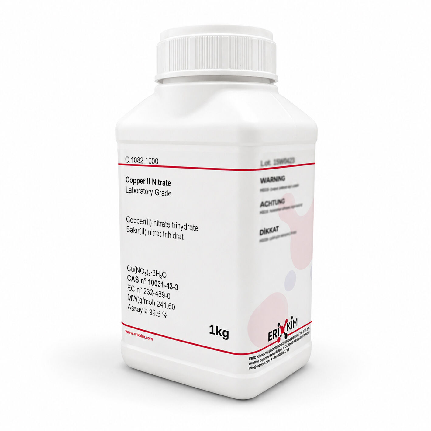 Bakır II Nitrat Trihidrat 1Kg - Copper II Nitrate Trihydrate