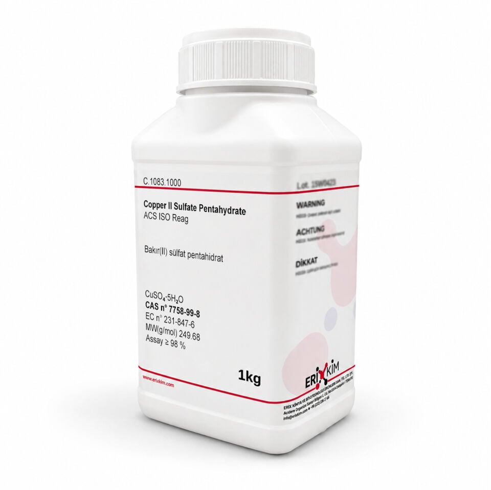 Bakır II Sülfat Pentahidrat 1 Kg - Copper II Sulfate Pentahydrate