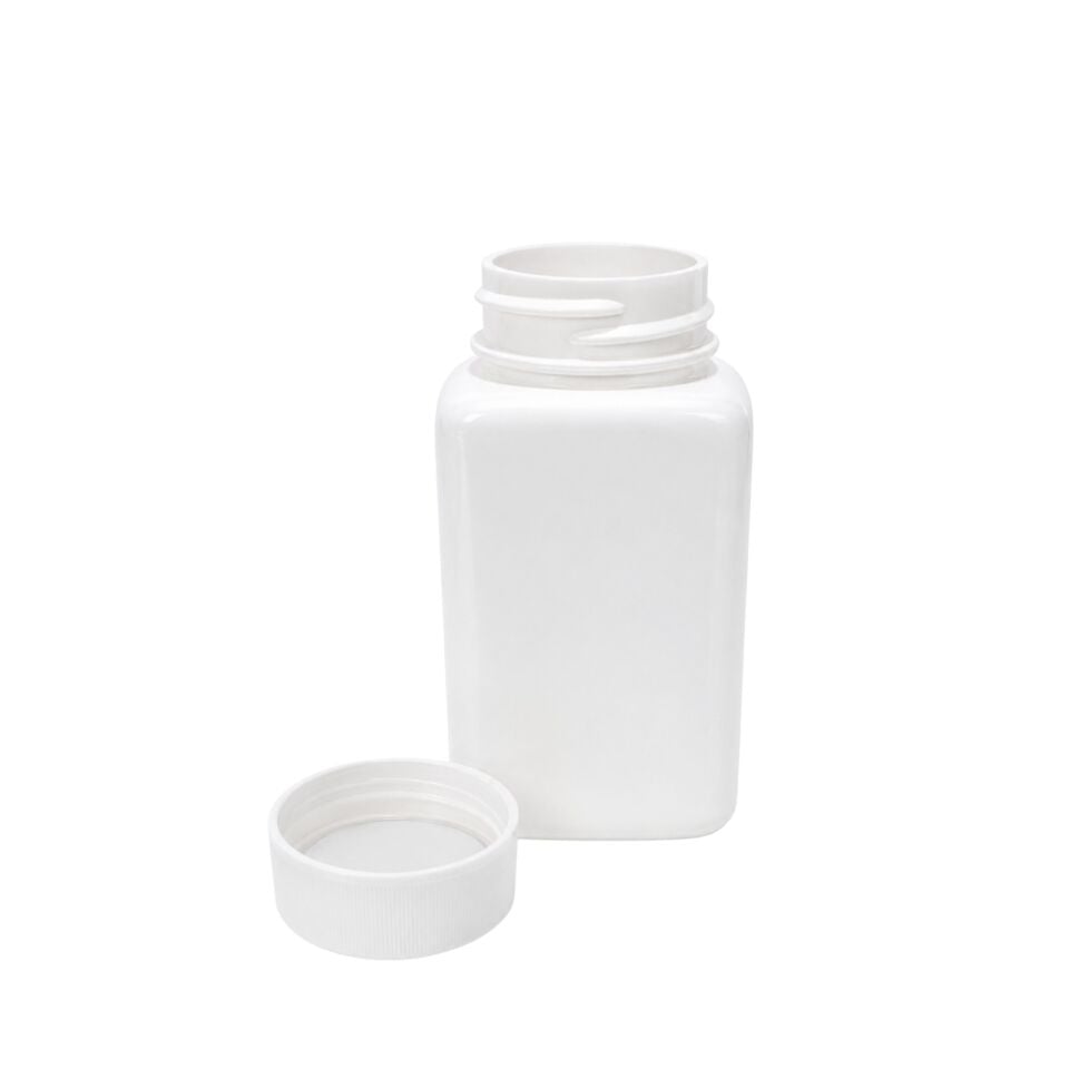 Kare Numune Şişe 150 ml - Bastır Aç Kapaklı Tablet Şişe 50 Adet 0