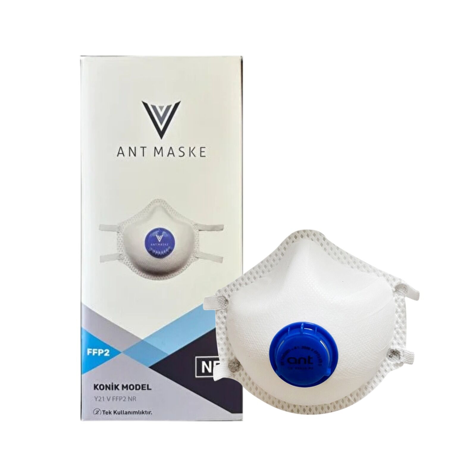 Toz Maskesi FFP2 - Ventilli Filtreli Solunum Maskesi 20 Adet