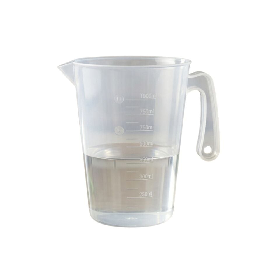 Plastik Kulplu Beher 1000 ml – Kabartma Skalalı Ölçü Kabı