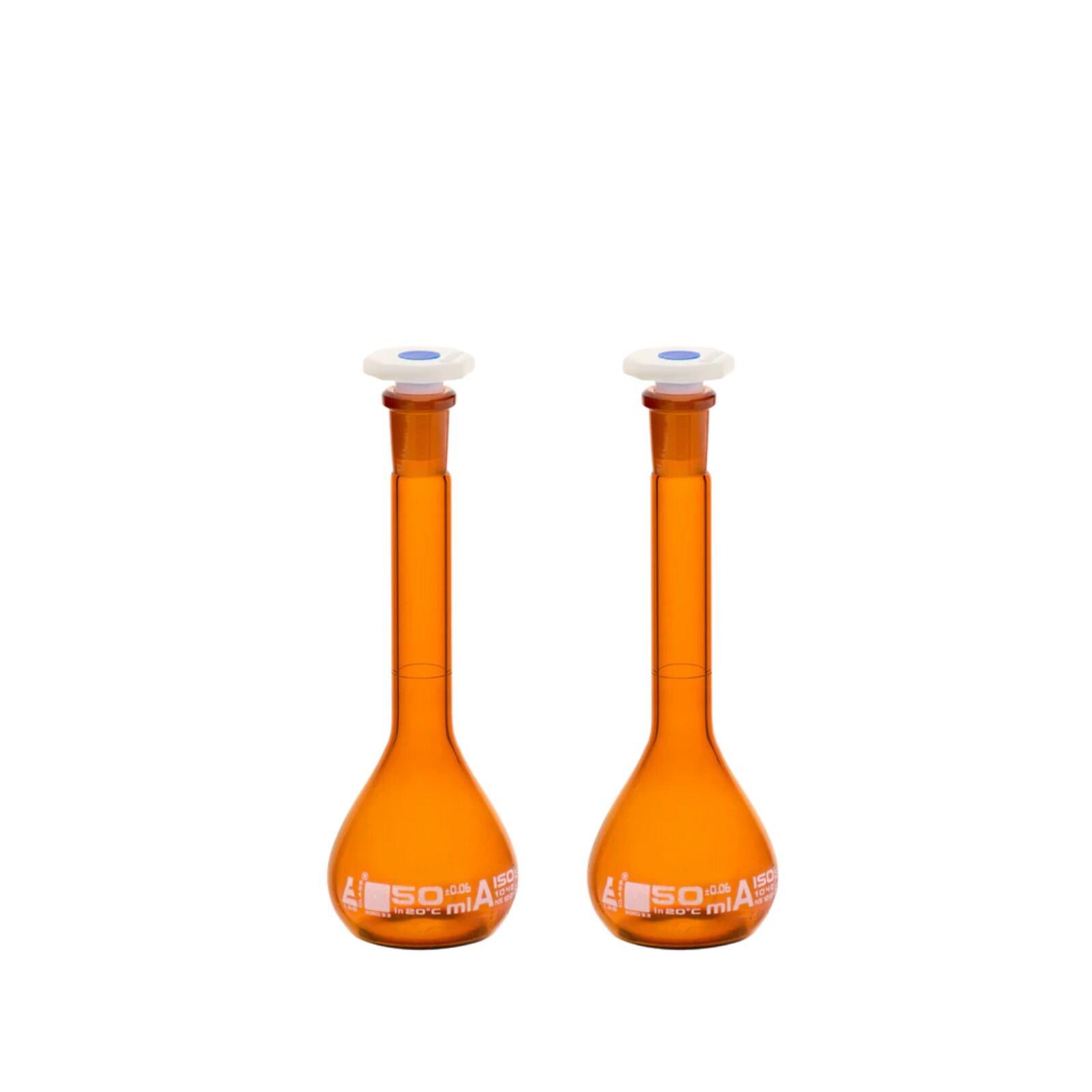 Balon Joje Amber 50 ml Plastik Kapaklı 2 Adet – Laboratuvar Ölçüm Şişesi