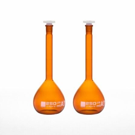 Balon Joje Amber 250 ml Plastik Kapaklı 2 Adet – Laboratuvar Ölçüm Şişesi