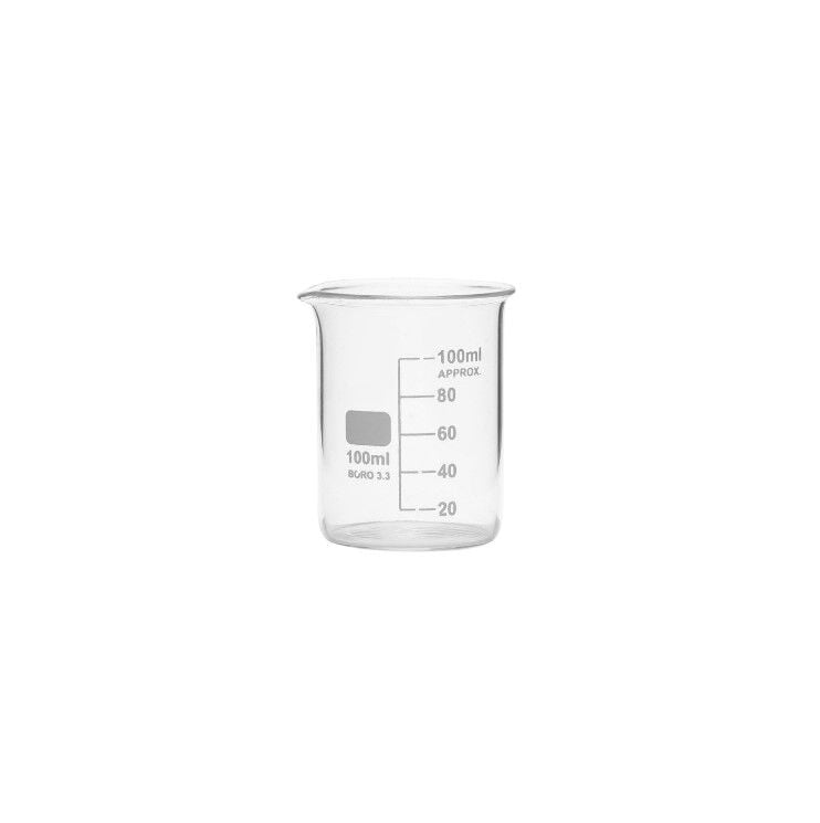 Cam Beher Kısa Form 100 ml – Isıya Dayanıklı Beheri