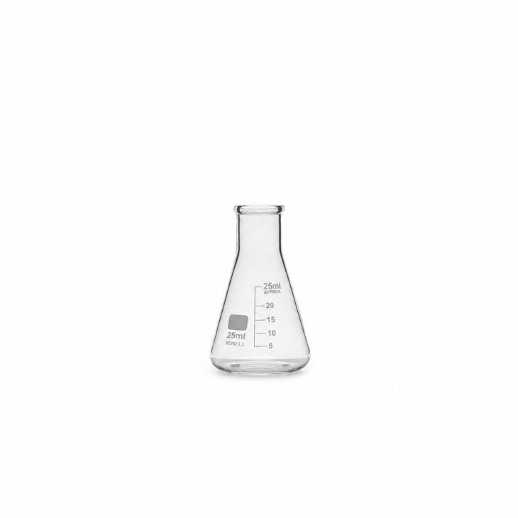 Cam Erlen Dar Boyun 25 ml – Isıya Dayanıklı Şişe