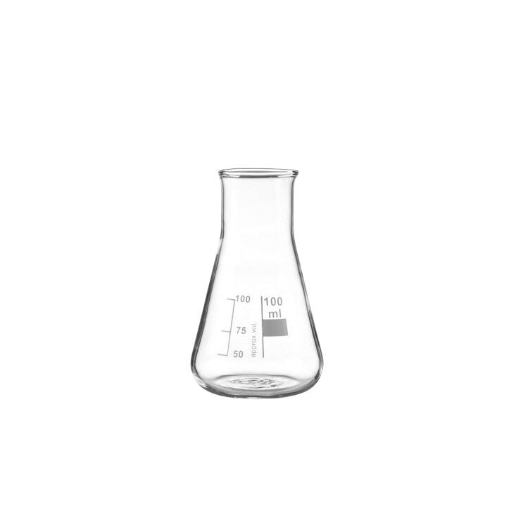 Cam Erlen Geniş Boyun 100 ml – Isıya Dayanıklı Şişe