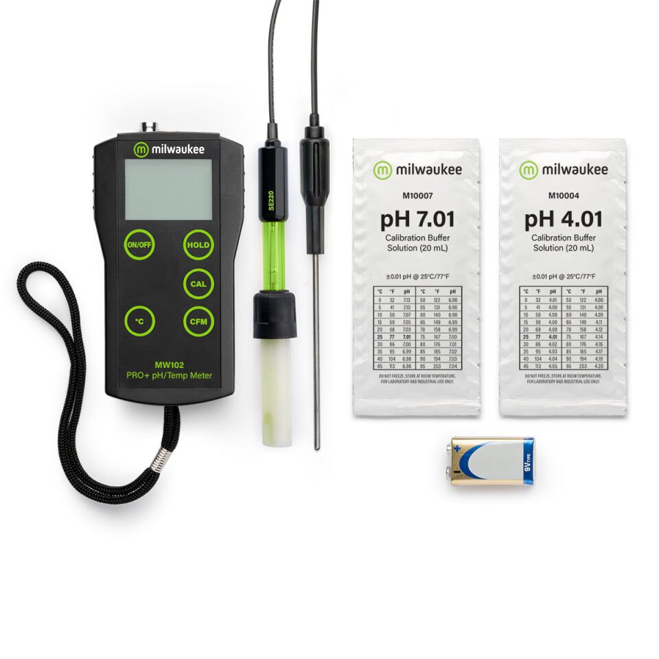 Milwaukee MW102 PRO Portatif pH/Sıcaklık Ölçer Otomatik Kalibrasyonlu pH Metre