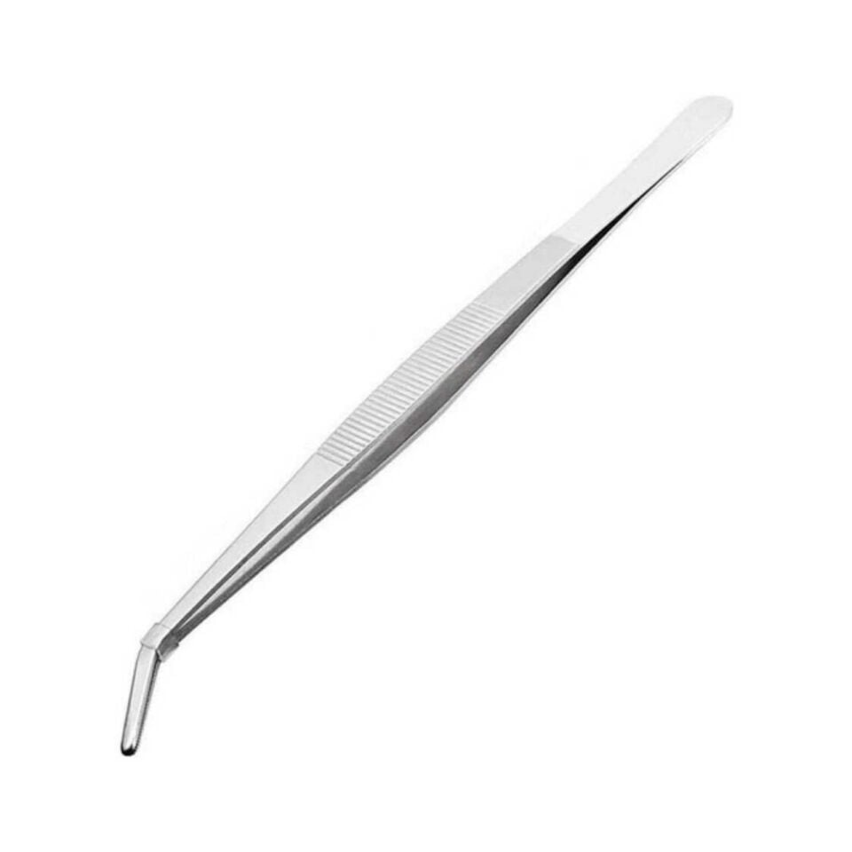 Eğri Uçlu Penset 25 cm Paslanmaz Çelik – Hassas Tutucu Cımbız