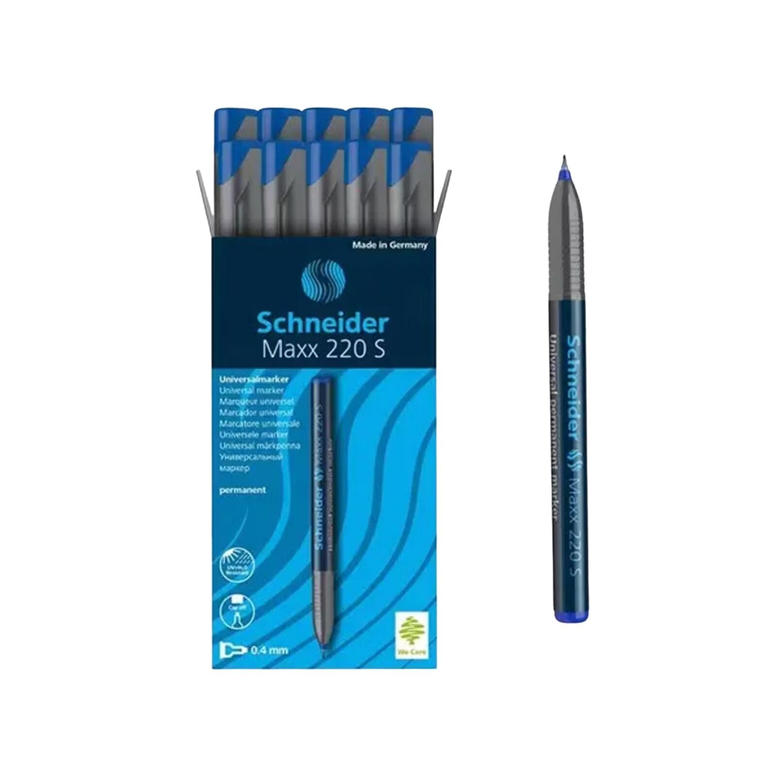 Schneider Maxx 220 S Asetat Cam Kalemi 0.4 mm Mavi 10 Adet