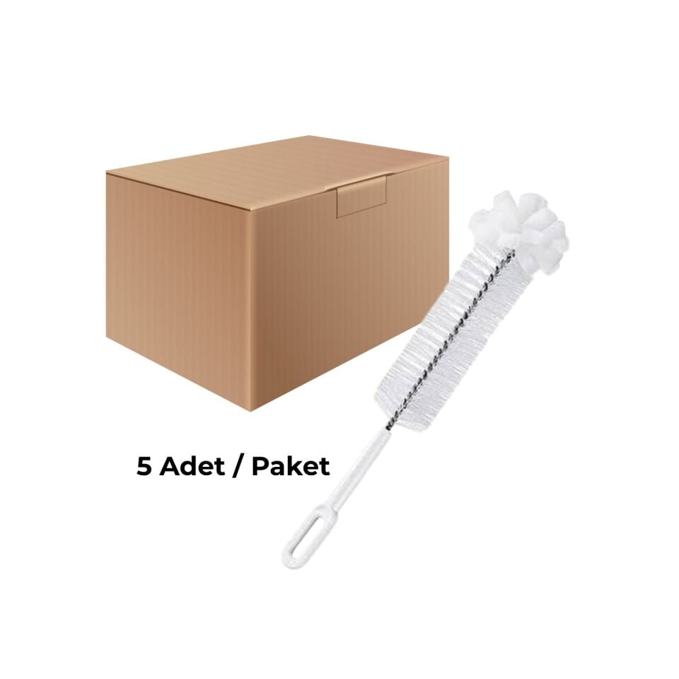 Şişe Temizleme Fırçası 33 cm - Elyaf Uçlu Fırça 5 Adet