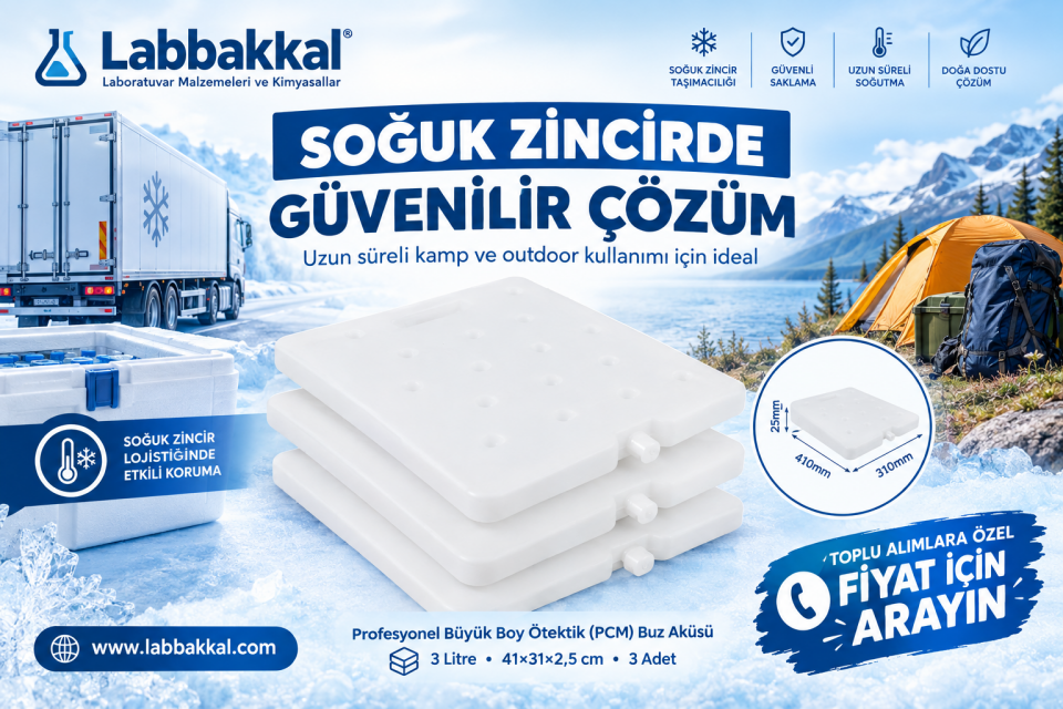 Profesyonel Büyük Boy Ötektik (PCM) Buz Aküsü 3 Litre - 41x31x2.5 cm