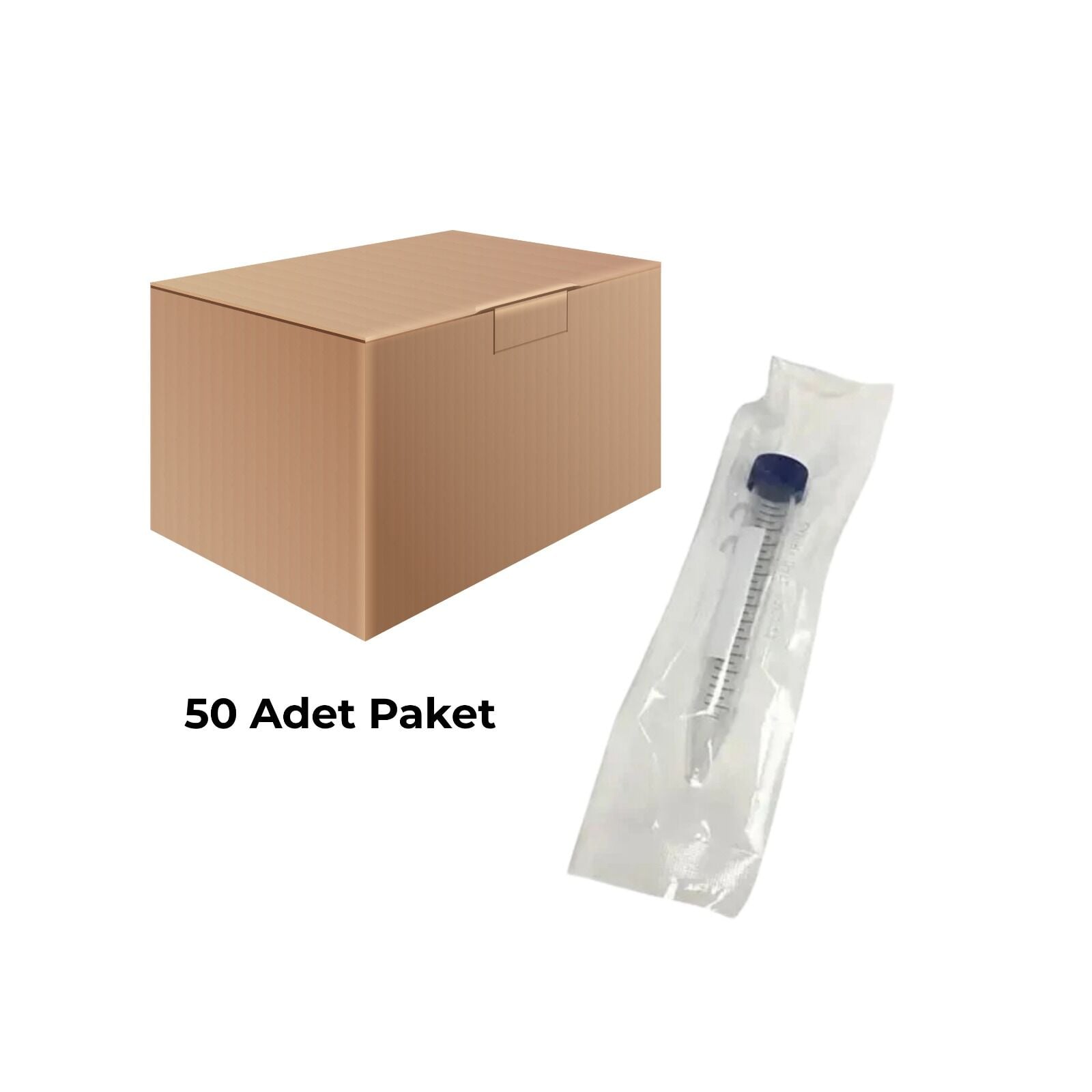 15 ml Santrifüj Test Tüpü 50 Adet Steril – Dibi Konik Falkon Tüpü