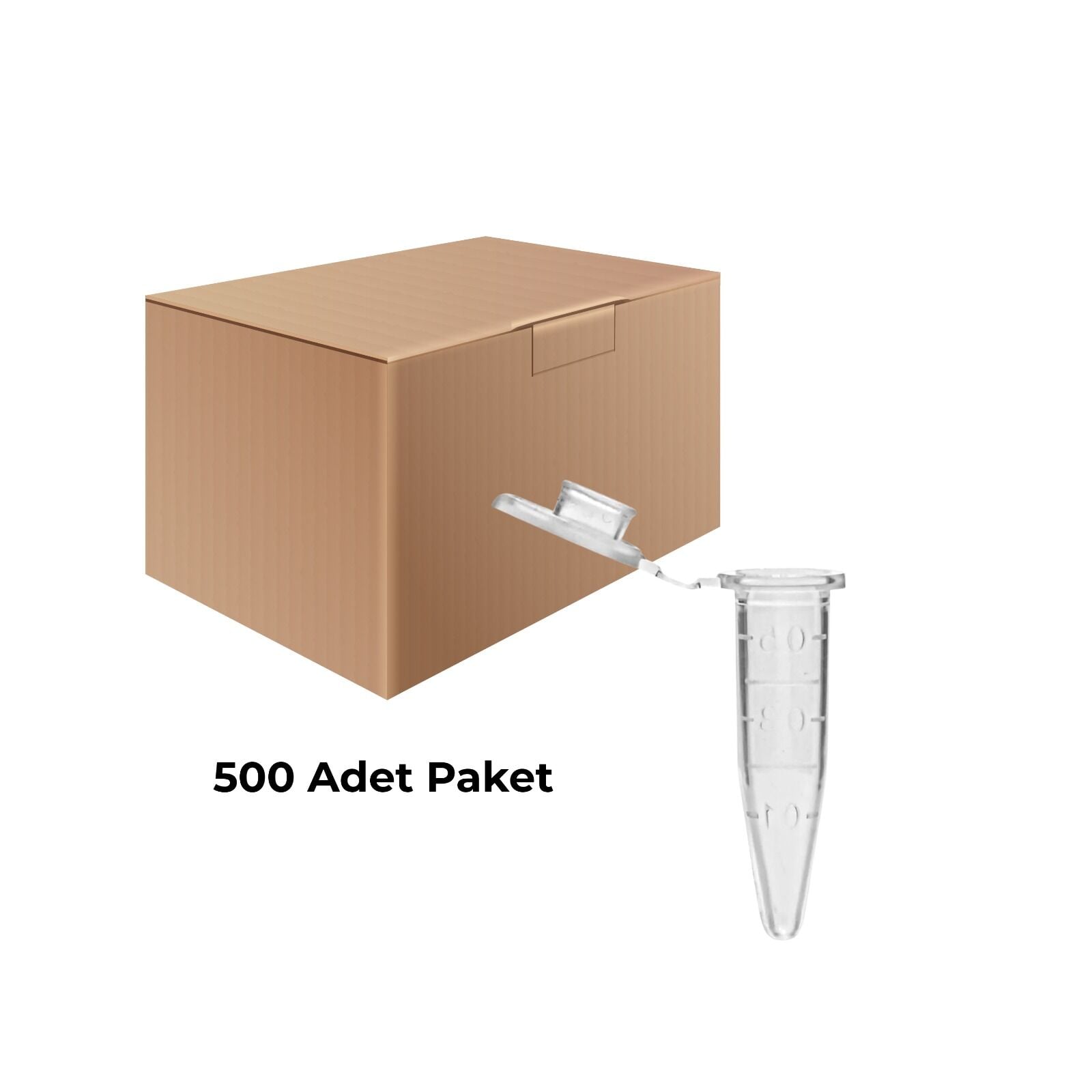 0,5 ml Eppendorf Tüpü 500 Adet – Mikrosantrifüj Tüpü