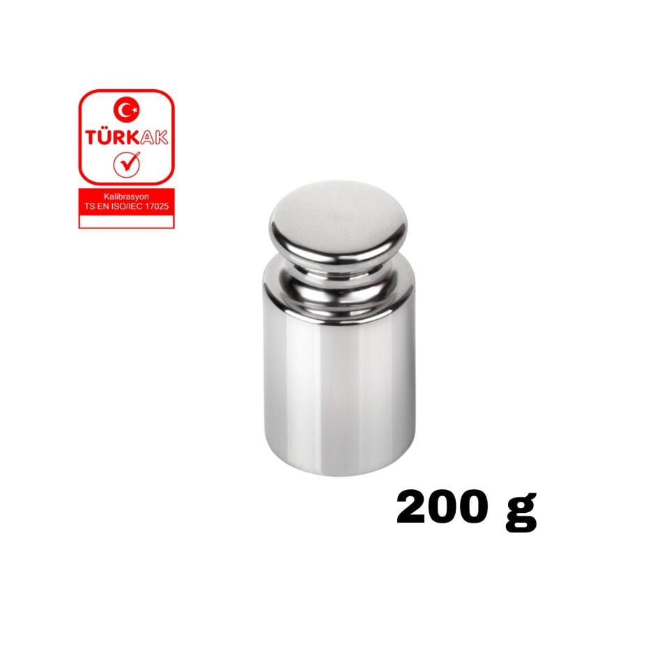 Kalibrasyon Kütlesi 200 gr - F1 Sınıfı Paslanmaz Çelik Etalon Ağırlık