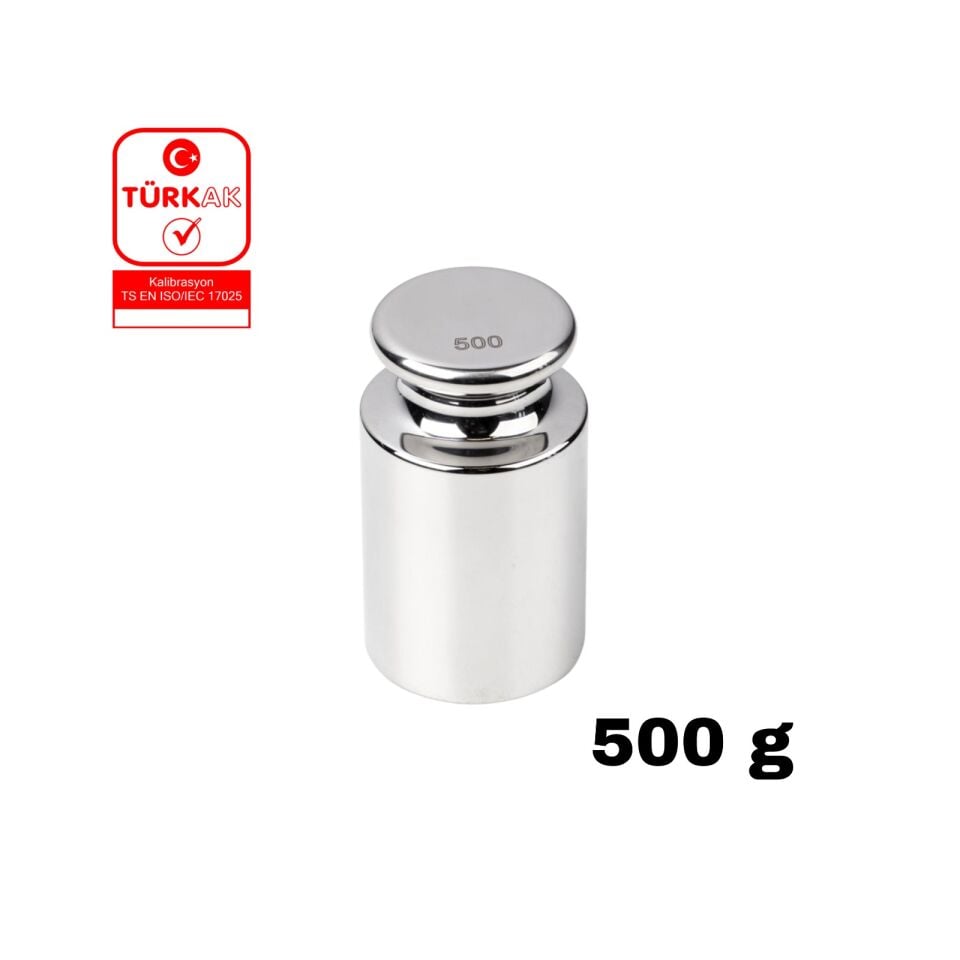 Kalibrasyon Kütlesi 500 gr - F1 Sınıfı Paslanmaz Çelik Etalon Ağırlık