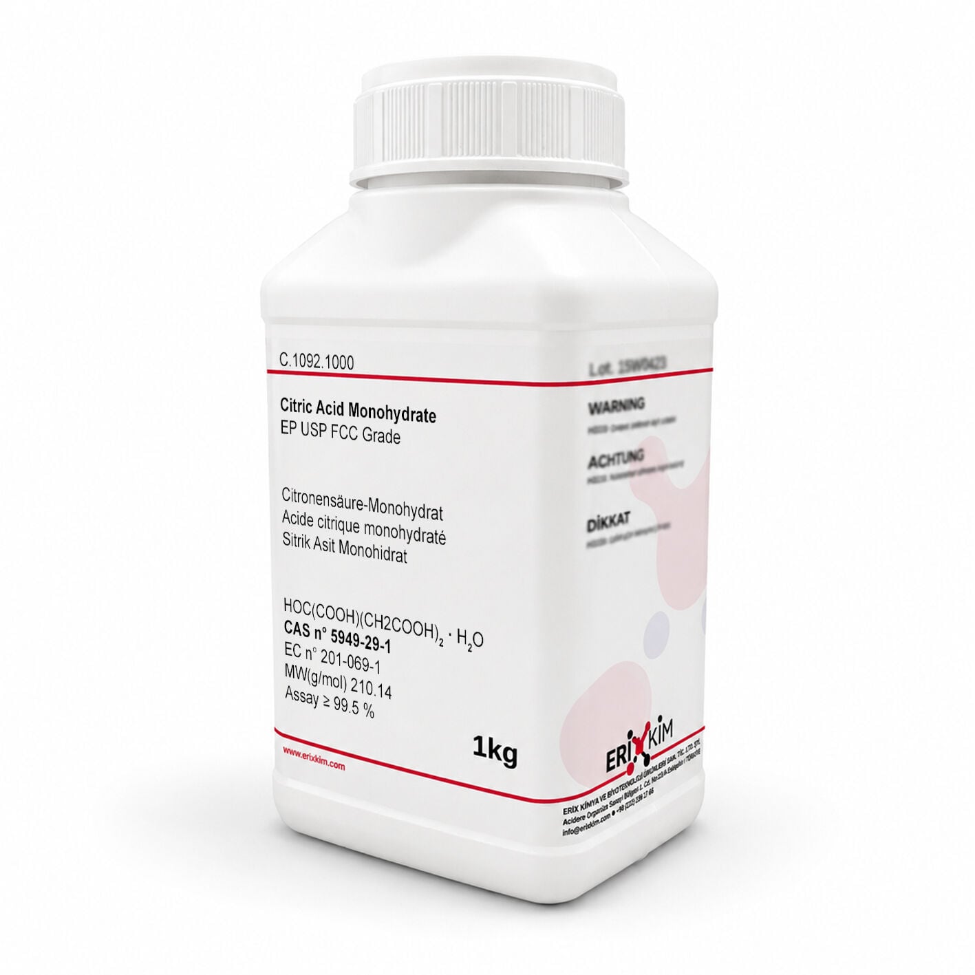 Sitrik Asit Monohidrat 1 Kg - Citric Acid Monohydrate